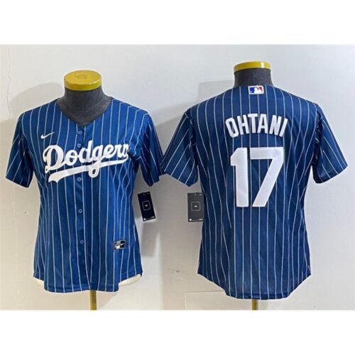 6863e74dedbf3_1 Women's Los Angeles Dodgers #17 Shohei Ohtani Navy Stitched Jersey(Run Small)