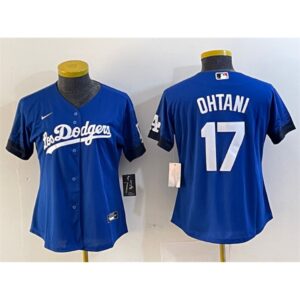 6863e750ed317_1 Women's Los Angeles Dodgers #17 Shohei Ohtani Blue City Connect Stitched Jersey(Run Small)