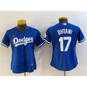 6863e75727940_1 Women's Los Angeles Dodgers #17 Shohei Ohtani Blue Stitched Jersey(Run Small)