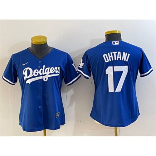 6863e75727940_1 Women's Los Angeles Dodgers #17 Shohei Ohtani Blue Stitched Jersey(Run Small)