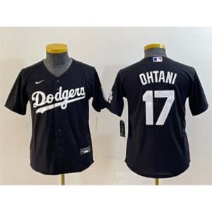 6863e779bb5b4_1 Youth Los Angeles Dodgers #17 Shohei Ohtani Black Stitched Baseball Jersey