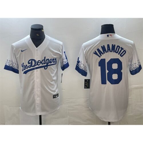 6863e78bbd548_1 Men's Los Angeles Dodgers #18 Yoshinobu Yamamoto White City Connect Cool Base Stitched Jersey