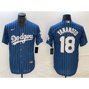 6863e797605f5_1 Men's Los Angeles Dodgers #18 Yoshinobu Yamamoto Navy Cool Base With Patch Stitched Baseball Jersey