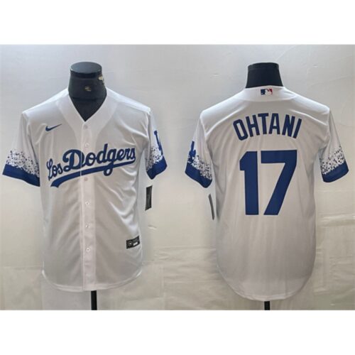 6863e7a326796_1 Men's Los Angeles Dodgers #17 Shohei Ohtani White City Connect Cool Base Stitched Jersey