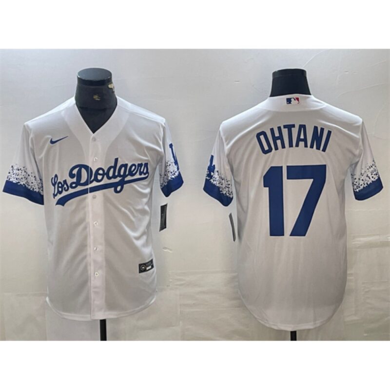 6863e7a326796_1 Men's Los Angeles Dodgers #17 Shohei Ohtani White City Connect Cool Base Stitched Jersey