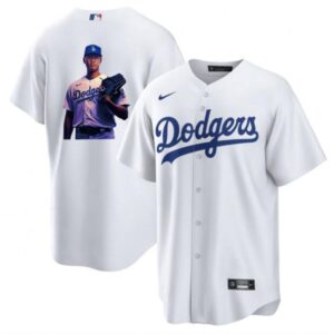 6863e7f65f66e_1 Men's Los Angeles Dodgers #17 Shohei Ohtani White Big Logo Cool Base Stitched Jersey