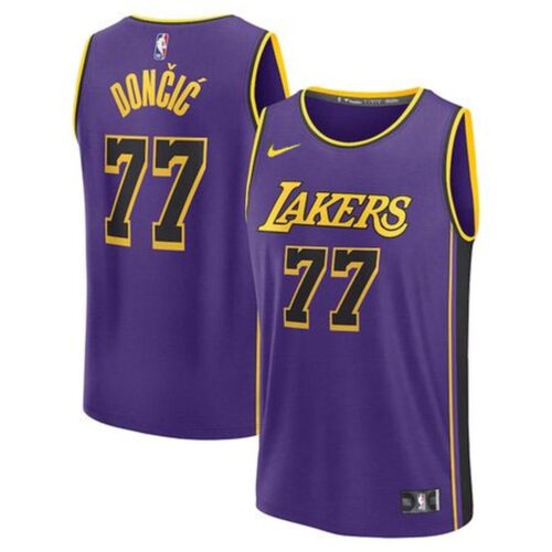 686405bf61de4_1 Unisex Los Angeles Lakers #77 Luka Doncic Purple Swingman City Edition Jersey