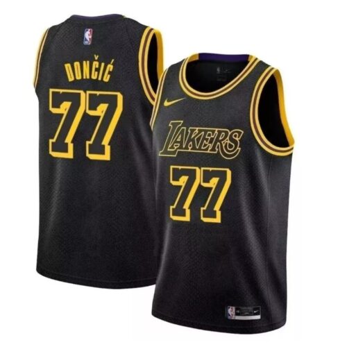 686405c97041a_1 Unisex Los Angeles Lakers #77 Luka Doncic Black Swingman City Edition Jersey