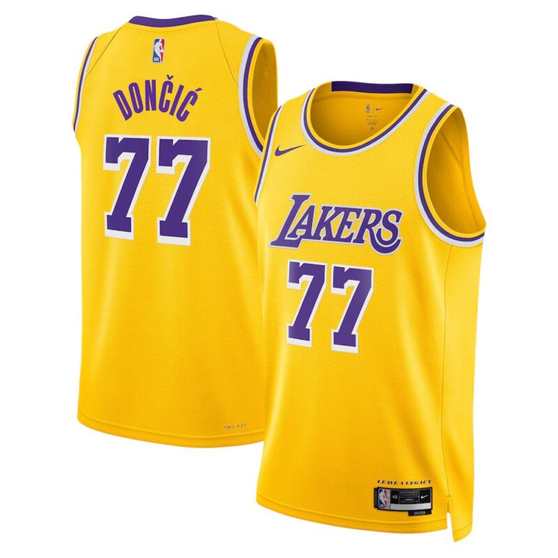 686405d07a86d_1 Youth Los Angeles Lakers #77 Luka Doncic Gold Fast Break Replica Player Jersey