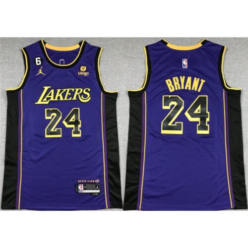 686405e01210e_1 Men's Los Angeles Lakers #24 Kobe Bryant Purple With NO.6 Patch Stitched Basketball Jersey