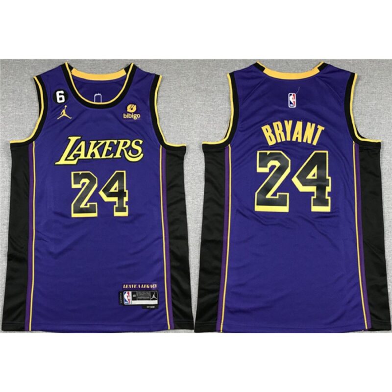 686405e01210e_1 Men's Los Angeles Lakers #24 Kobe Bryant Purple With NO.6 Patch Stitched Basketball Jersey