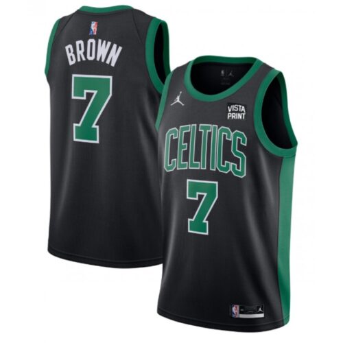 686405f61765a_1 Men's Boston Celtics #7 Jaylen Brown 75th Anniversary Black Stitched Basketball Jersey