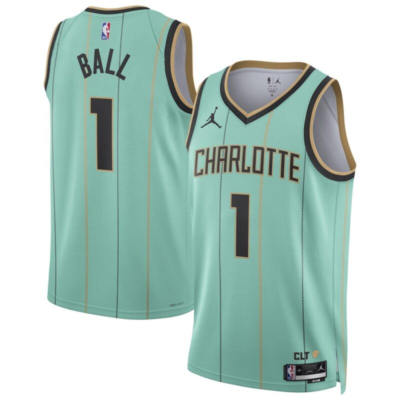 68640656acf10_1 Unisex Charlotte Hornets LaMelo Ball Mint 2024/25 Swingman Player Jersey - City Edition