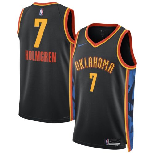 686406748cde4_1 Unisex Oklahoma City Thunder Chet Holmgren Black 2024/25 Swingman Player Jersey - City Edition