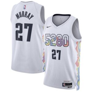 68640688231a3_1 Unisex Denver Nuggets Jamal Murray White 2024/25 Swingman Player Jersey - City Edition