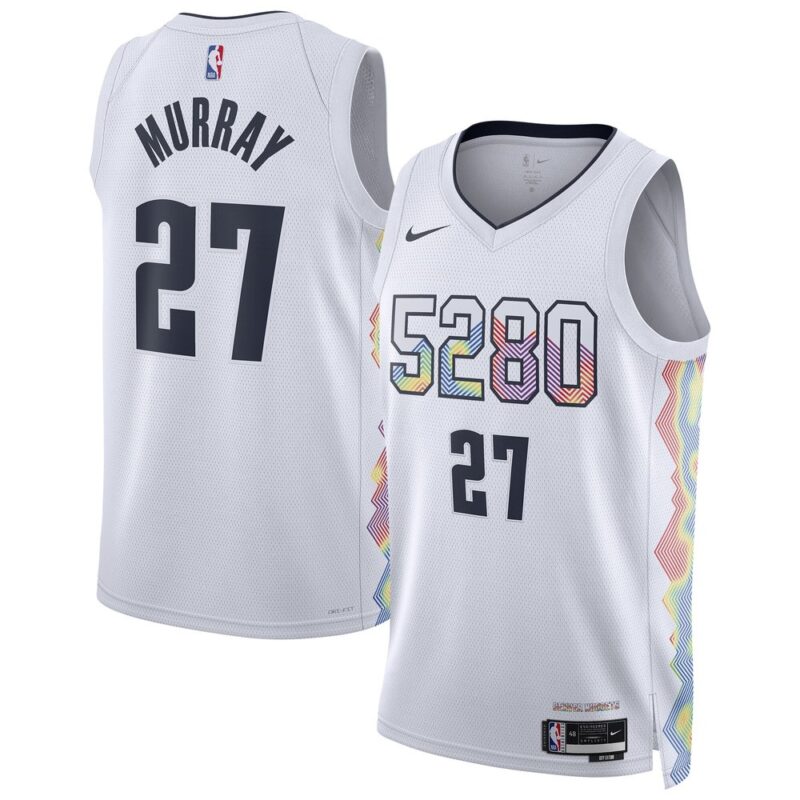 68640688231a3_1 Unisex Denver Nuggets Jamal Murray White 2024/25 Swingman Player Jersey - City Edition