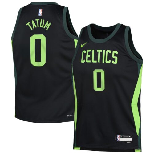 686406d042b0a_1 Youth Boston Celtics Jayson Tatum Black 2024/25 Swingman Player Jersey - City Edition