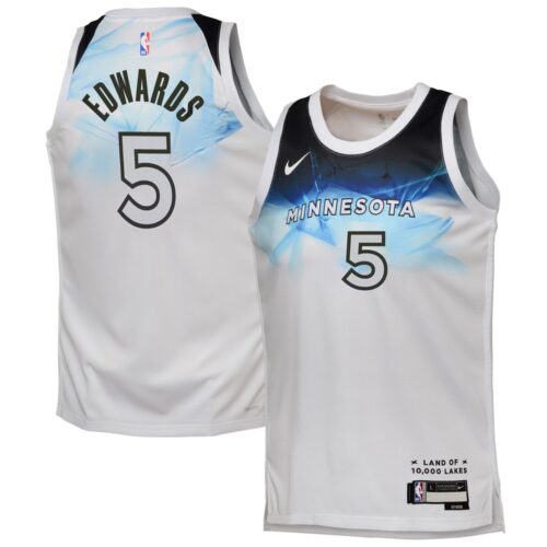 686406e61dffe_1 Youth Minnesota Timberwolves Anthony Edwards White 2024/25 Swingman Player Jersey - City Edition