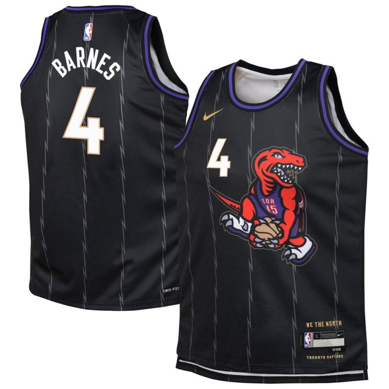 686406ef56d0e_1 Youth Toronto Raptors Scottie Barnes Black 2024/25 Swingman Player Jersey - City Edition