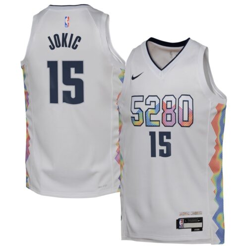 686406f1be8ad_1 Youth Denver Nuggets Nikola Jokic White 2024/25 Swingman Player Jersey - City Edition