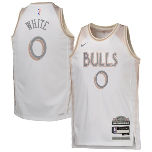 686406f9636e4_1 Youth Chicago Bulls Coby White White 2024/25 Swingman Player Jersey - City Edition