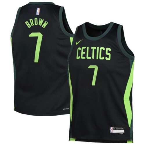 686406fbacb92_1 Youth Boston Celtics Jaylen Brown Black 2024/25 Swingman Player Jersey - City Edition
