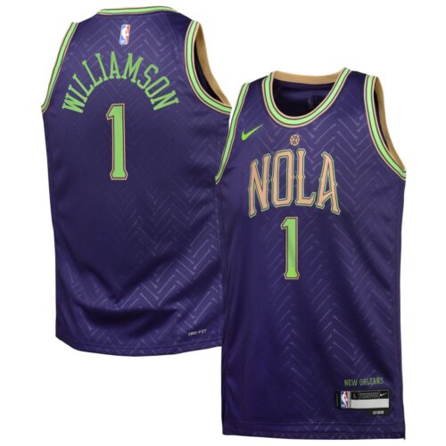 686407126afce_1 Youth New Orleans Pelicans Zion Williamson Purple 2024/25 Swingman Player Jersey - City Edition