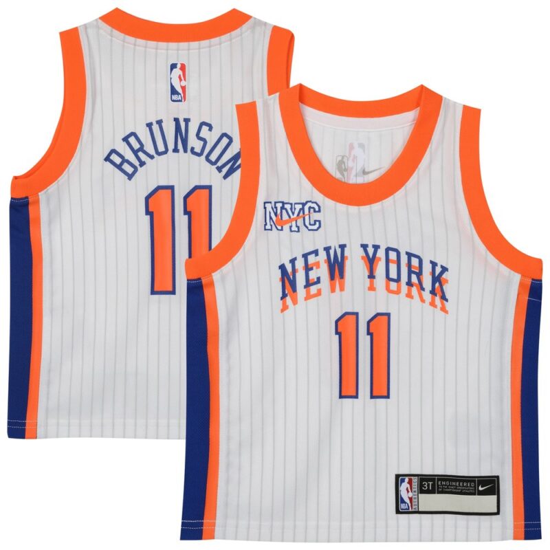 6864071e8967e_1 Toddler New York Knicks Jalen Brunson White 2024/25 Swingman Player Jersey - City Edition