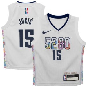 6864072105ec9_1 Toddler Denver Nuggets Nikola Jokic White 2024/25 Swingman Player Jersey - City Edition
