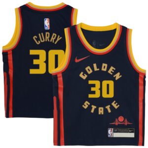 686407237e2ec_1 Toddler Golden State Warriors #30 Stephen Curry Navy 2024/25 Swingman Player City Edition Jersey