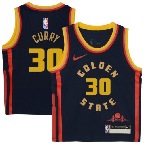 686407237e2ec_1 Toddler Golden State Warriors #30 Stephen Curry Navy 2024/25 Swingman Player City Edition Jersey