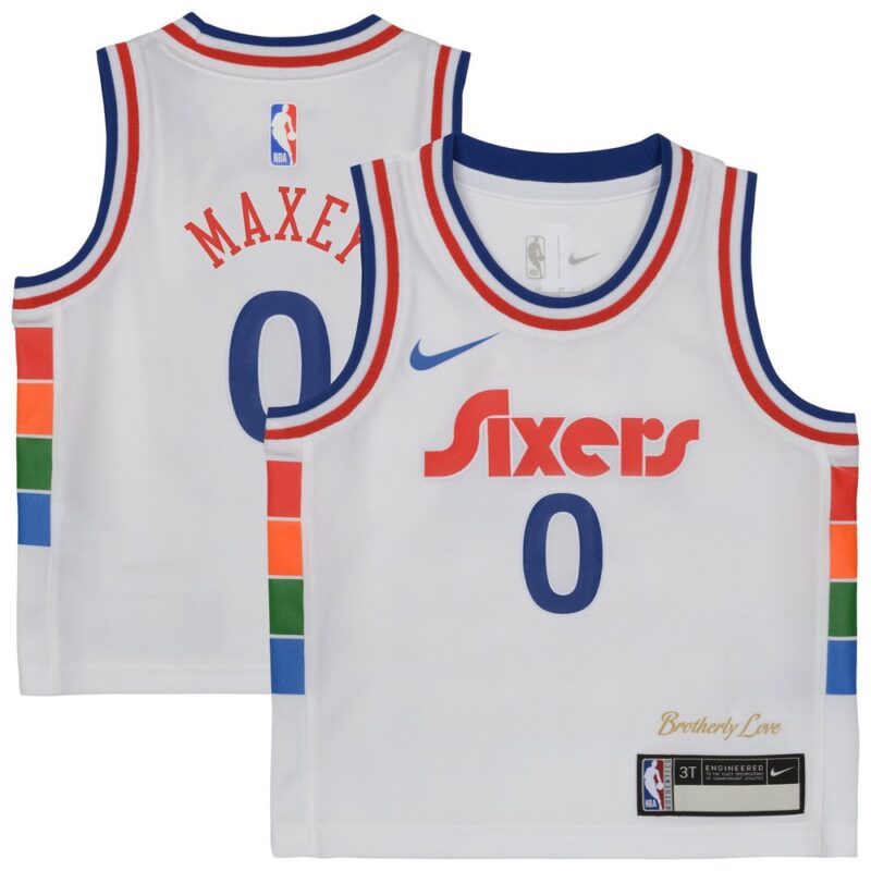68640725f3f76_1 Toddler Philadelphia 76ers Tyrese Maxey White 2024/25 Swingman Player Jersey - City Edition