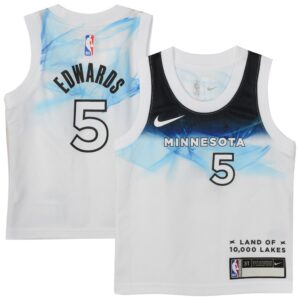 6864072b063d5_1 Toddler Minnesota Timberwolves Anthony Edwards White 2024/25 Swingman Player Jersey - City Edition