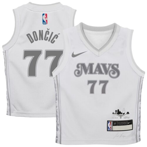 6864072d9e2de_1 Toddler Dallas Mavericks Luka Don?i? White 2024/25 Swingman Player Jersey - City Edition