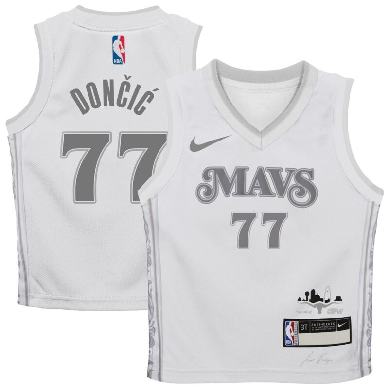 6864072d9e2de_1 Toddler Dallas Mavericks Luka Don?i? White 2024/25 Swingman Player Jersey - City Edition