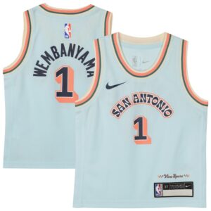 686407328cbda_1 Toddler San Antonio Spurs Victor Wembanyama Light Blue 2024/25 Swingman Player Jersey - City Edition