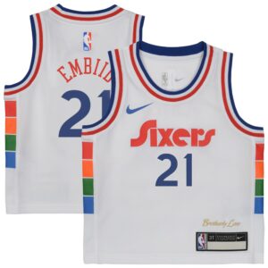 68640739cc6d6_1 Toddler Philadelphia 76ers Joel Embiid White 2024/25 Swingman Player Jersey - City Edition
