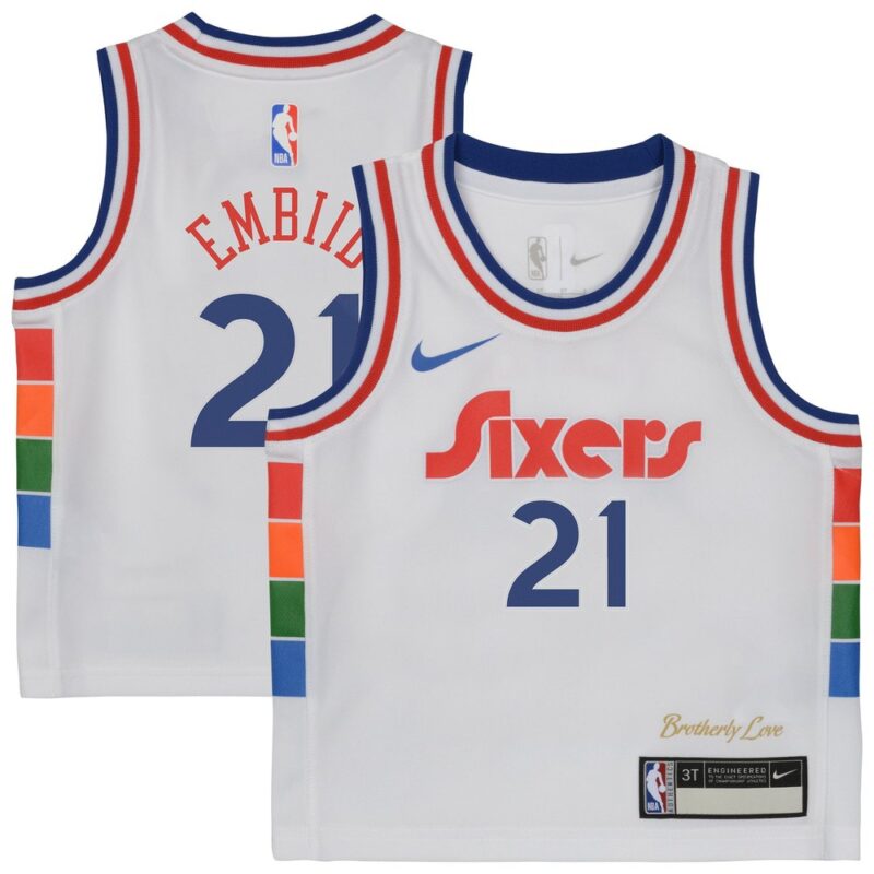 68640739cc6d6_1 Toddler Philadelphia 76ers Joel Embiid White 2024/25 Swingman Player Jersey - City Edition