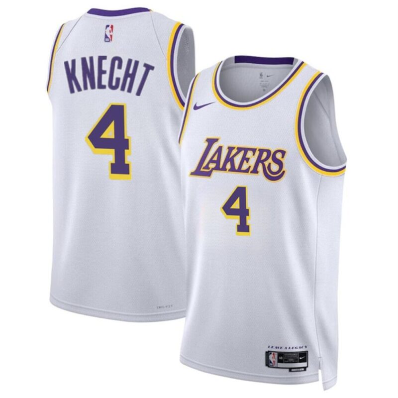 686407456c74e_1 Men's Los Angeles Lakers #4 Dalton Knecht White 2024 Draft Association Edition Stitched Basketball Jersey