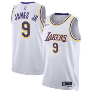6864074fc22ae_1 Men's Los Angeles Lakers #9 Bronny James Jr. White 2024 Draft Association Edition Stitched Basketball Jersey