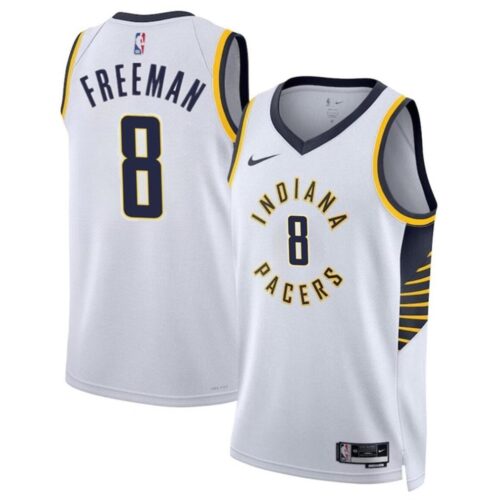 6864077513b81_1 Men's Indiana Pacers #8 Enrique Freeman White 2024 Draft Association Edition Stitched Basketball Jersey