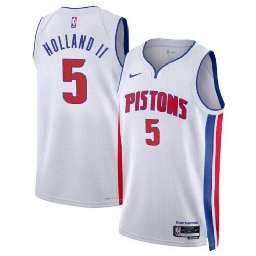 6864077ee2250_1 Men's Detroit Pistons #5 Ron Holland II White 2024 Draft Association Edition Stitched Jersey