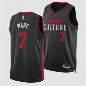 6864078577e77_1 Men's Miami Heat #7 Kel'el Were Black 2024 Draft City Edition Stitched Basketball Jersey