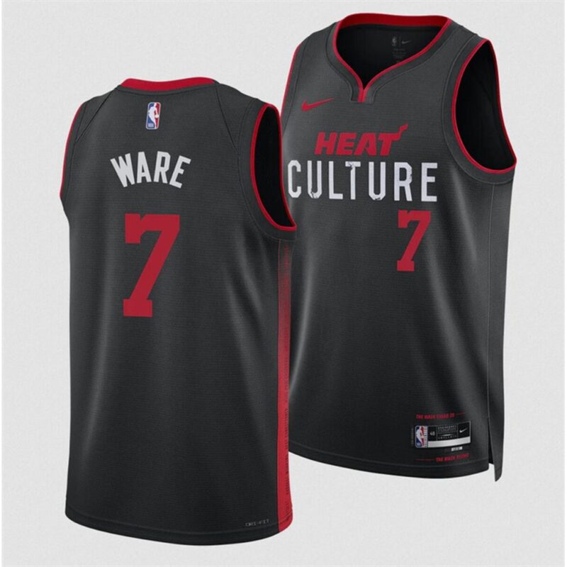 6864078577e77_1 Men's Miami Heat #7 Kel'el Were Black 2024 Draft City Edition Stitched Basketball Jersey