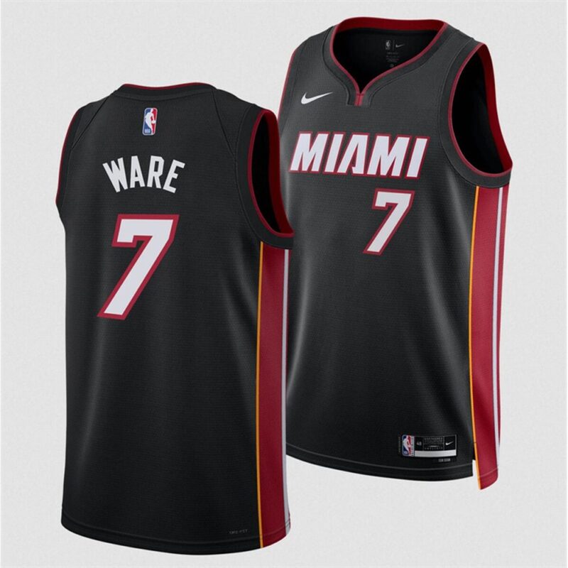 68640788a73f8_1 Men's Miami Heat #7 Kel'el Were Black 2024 Draft Icon Edition Stitched Basketball Jersey