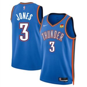 686407ae5fd08_1 Men's Oklahoma City Thunder #3 Dillon Jones Blue 2024 Draft Icon Edition Stitched Basketball Jersey