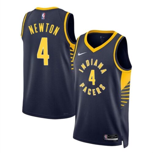 686407cc62fae_1 Men's Indiana Pacers #4 Tristen Newton Navy 2024 Draft Icon Edition Stitched Basketball Jersey
