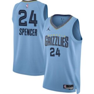 686407f9a5e13_1 Men's Memphis Grizzlies #24 Cam Spencer Blue 2024 Draft Statement Edition Stitched Jersey