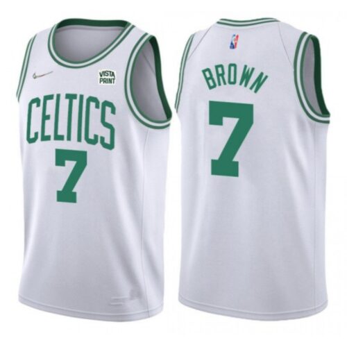 6864084662894_1 Men's Boston Celtics #7 Jaylen Brown 75th Anniversary White Stitched Basketball Jersey