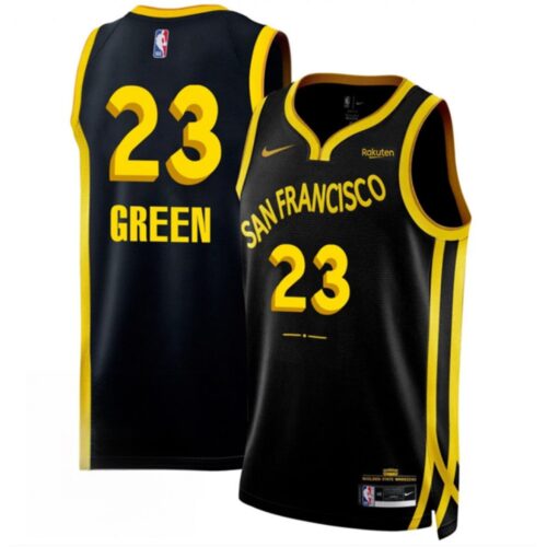686408681fcd5_1 Men's Golden State Warriors #23 Draymond Green Black 2023/24 City Edition Stitched Basketball Jersey